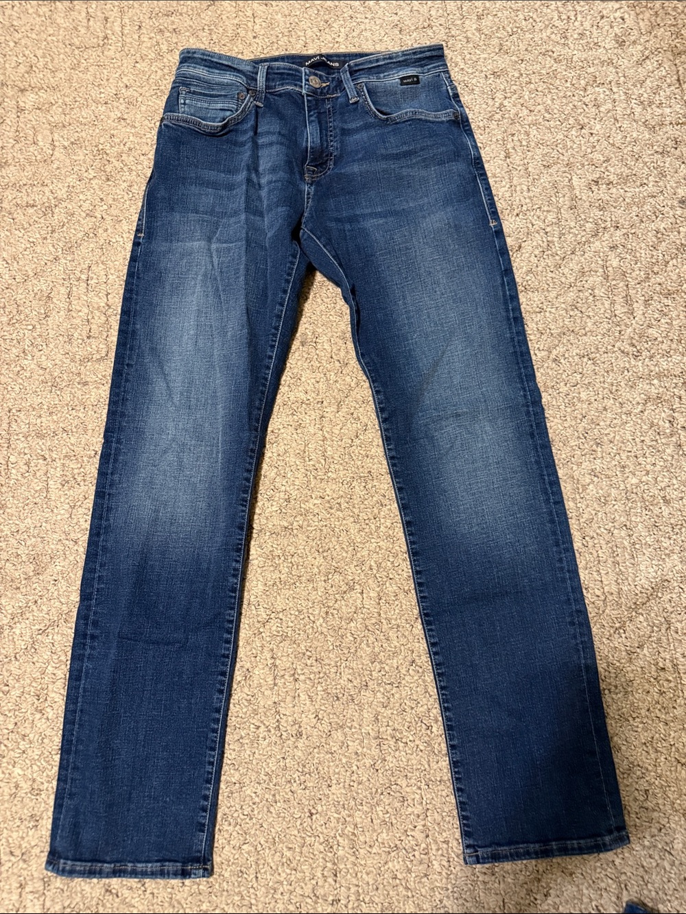 Mavi Slim Straight Jeans in Medium Blue Wash
